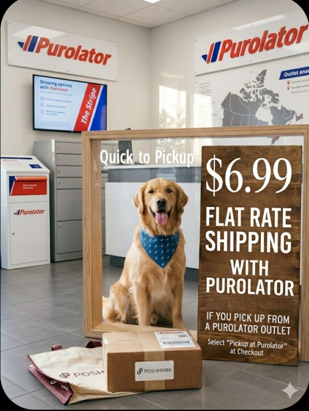 Get $6.99 flat rate Purolator shipping when you pick up in store